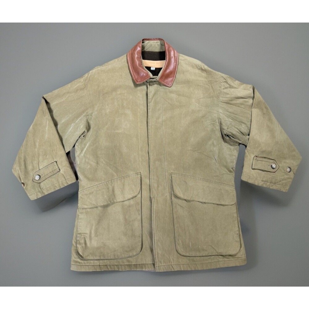 Vintage 90s McKenzie Tribe Tan Wool Lined Barn Chore  Jacket Men S Made In USA
